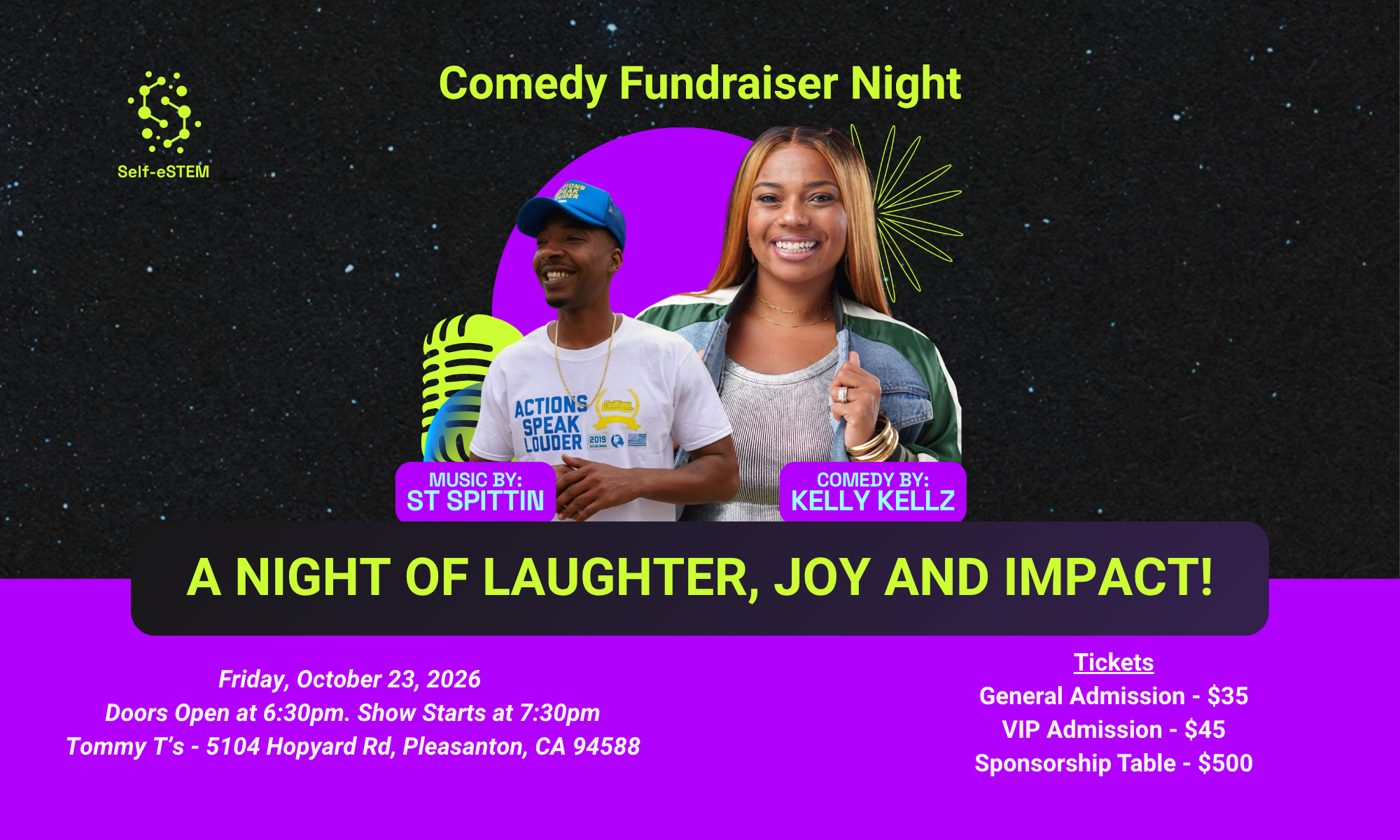 A Night of Laughter, Joy & Impact: Self-eSTEM Comedy Fundraiser Night at Tommy T’s